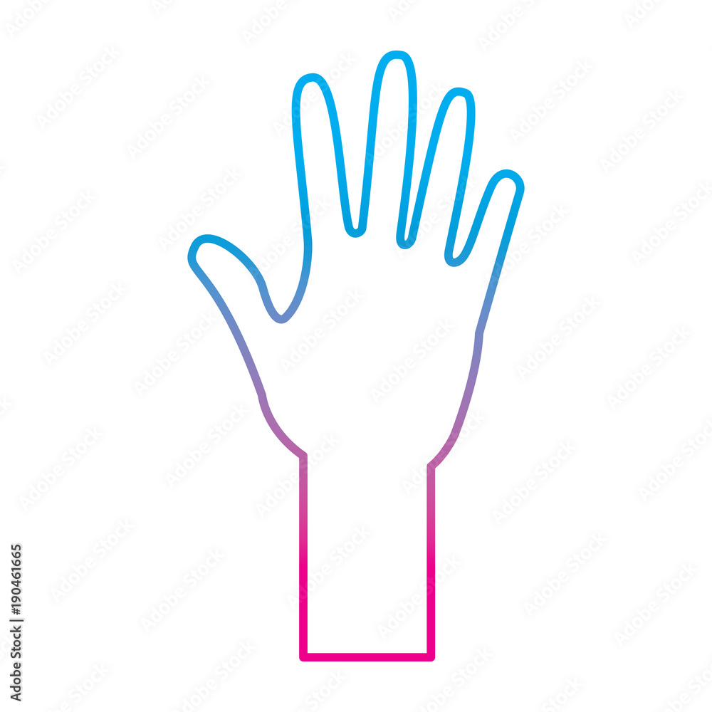 open hand icon image vector illustration design blue to purple line open hand icon image vector illustration design blue to purple line