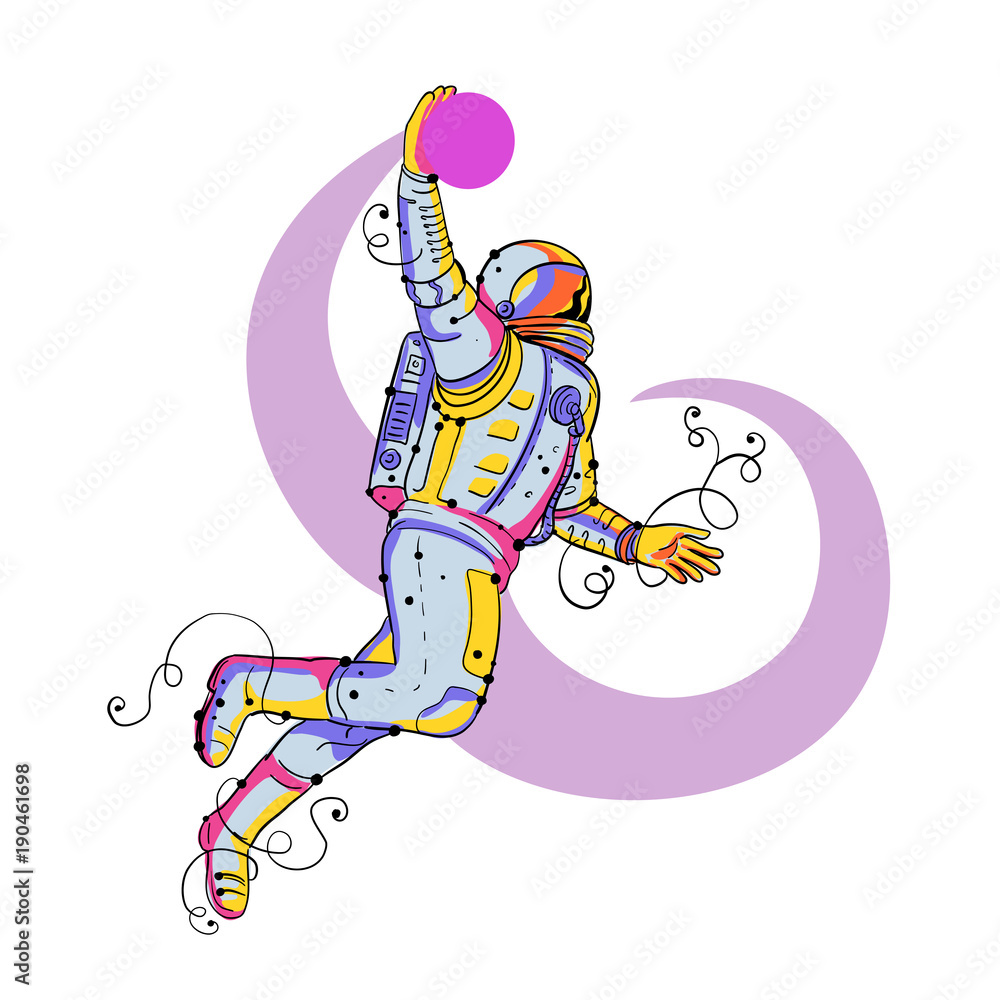 Astronaut Dunking Ball Doodle