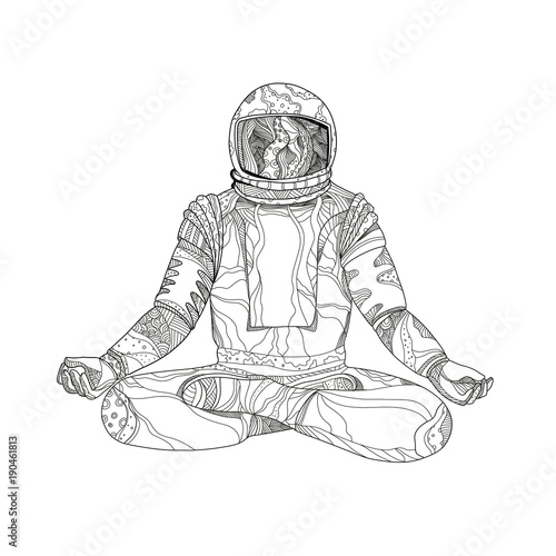 Astronaut Lotus Position Mandala
