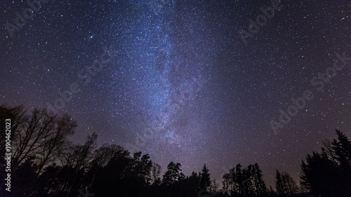 Beautiful night sky with Milky Way