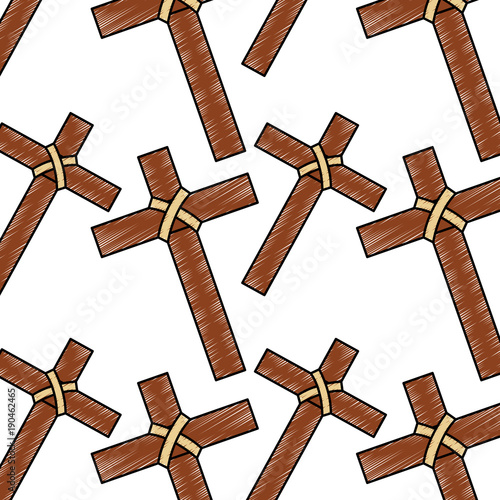 cross christian catholic paraphernalia  pattern image vector illustration design 