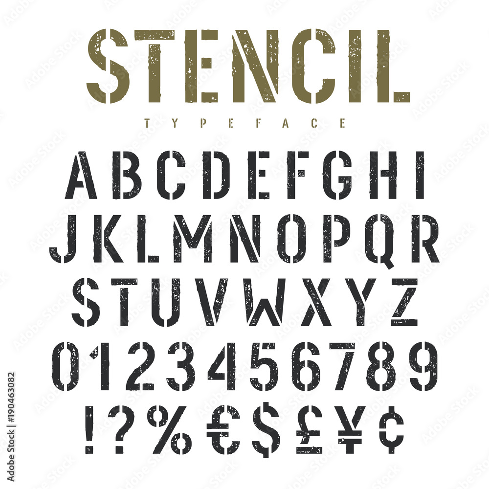 Stencil font 002