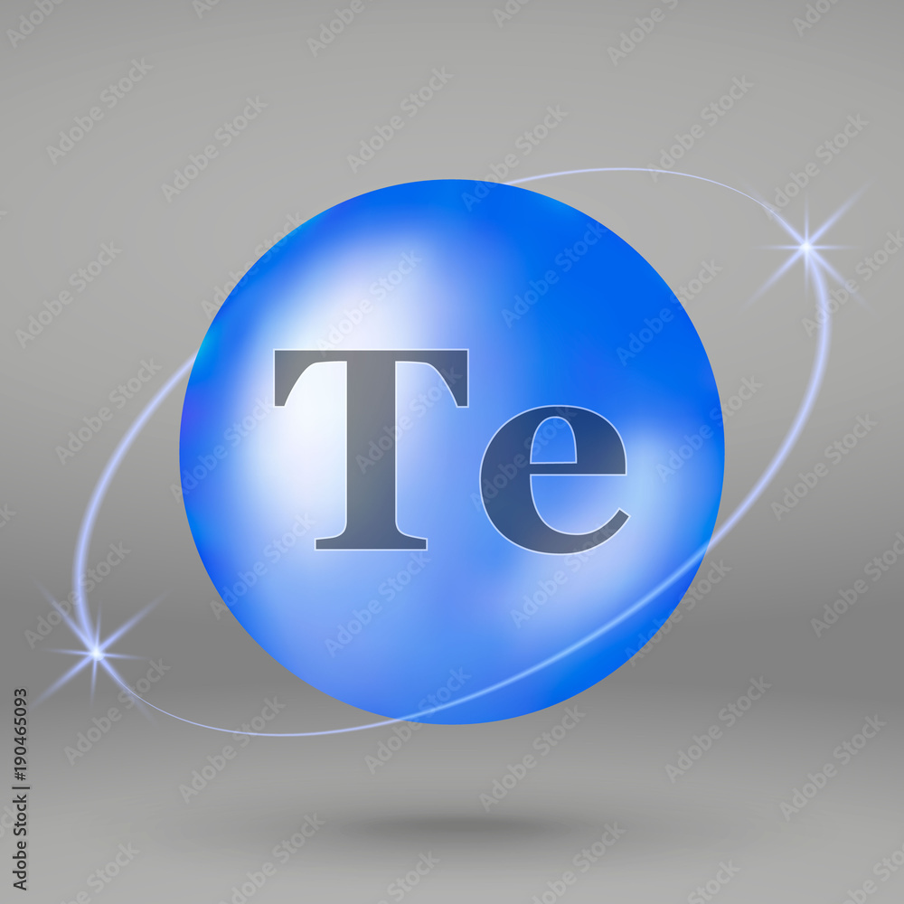 Tellurium icon. mineral drop pill capsule. Mineral complex design Tellurium icon. mineral drop pill capsule. Mineral complex design