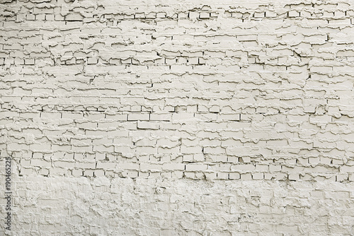 Old white brick wall background texture