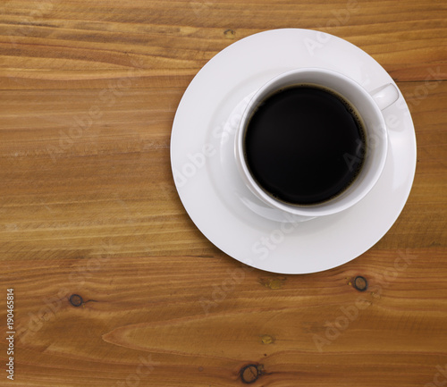 porcelain coffee cup and black coffee