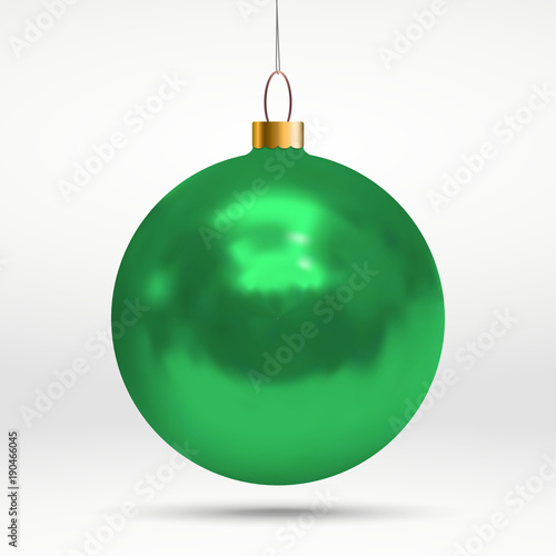 realistic shiny hanging christmas baubles isolated