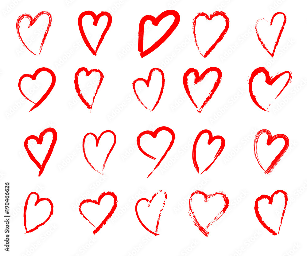set of Valentine heart isolated hand drawn vector icon sketch for Valentines day design. Heart drawing marker on white background. Wedding birthday love element symbol. set of Valentine heart isolated hand drawn vector icon sketch for Valentines day design. Heart drawing marker on white background. Wedding birthday love element symbol.
