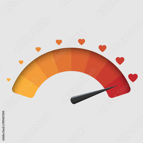 Love meter, vector illustration