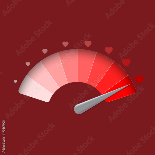 Love meter, vector illustration