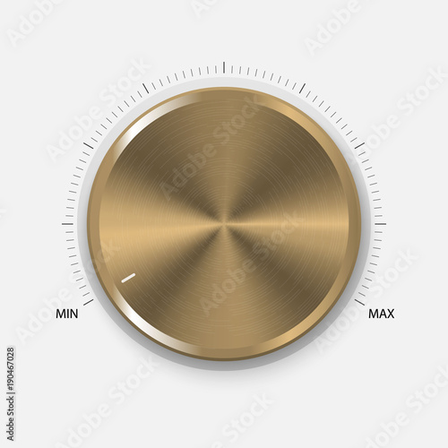 Dial Knob. Realistic Button With Circular Processing. Volume settings, sound control
