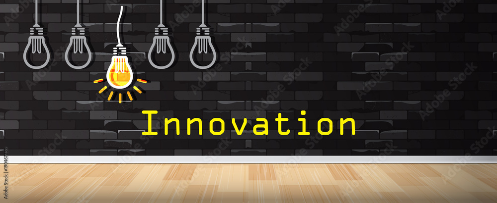 Konzepte Idee Innovation. Ideenpendel aus Glühbirnen Idee