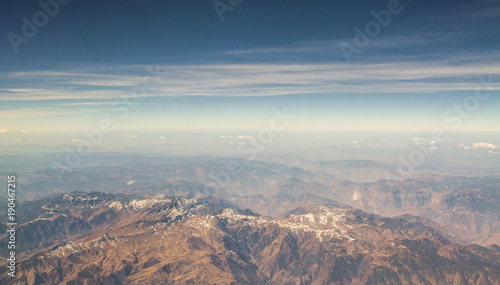 View from plane window mountain With the morning sky © MRkringsak