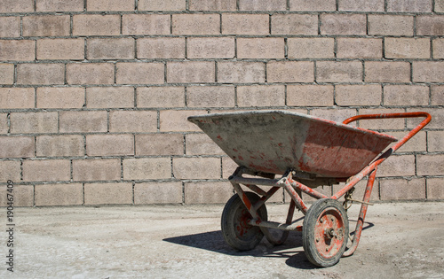 Wheelchairs Equipment and Tools For the construction of the wall with copy space