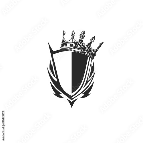 shield logo with tilt crown