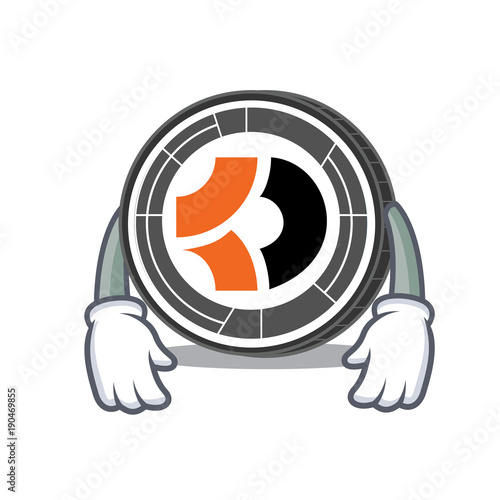 Tired Bitcoin Dark mascot cartoon