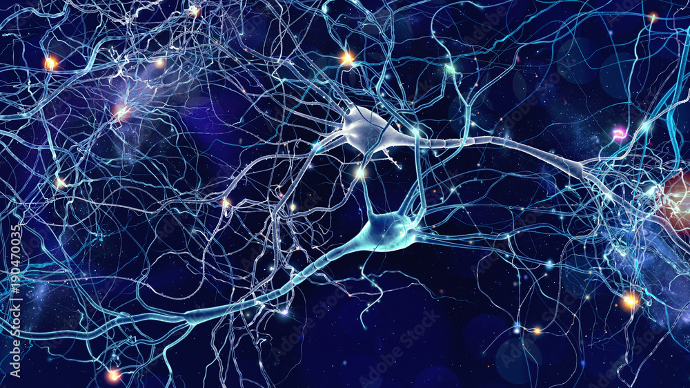 Neurons cells concept - obrazy, fototapety, plakaty 