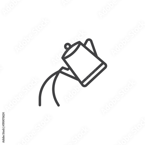 Kettle pour water line icon, outline vector sign, linear style pictogram isolated on white. Tea pot symbol, logo illustration. Editable stroke