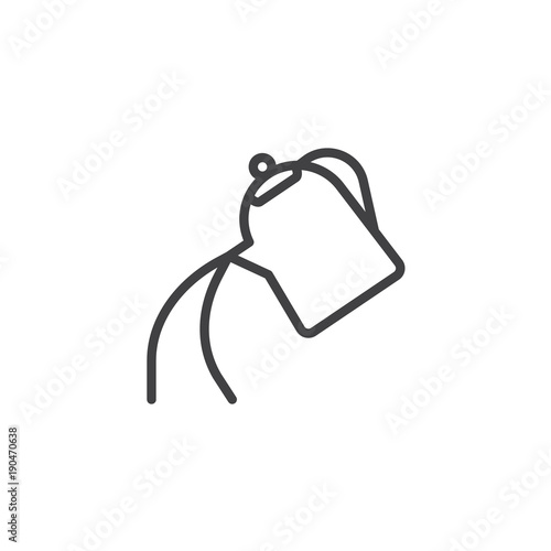 Coffee pot pour coffee line icon, outline vector sign, linear style pictogram isolated on white. Kettle symbol, logo illustration. Editable stroke
