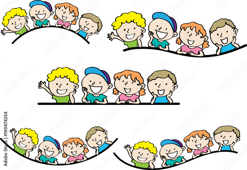 Naklejka premium kids with background