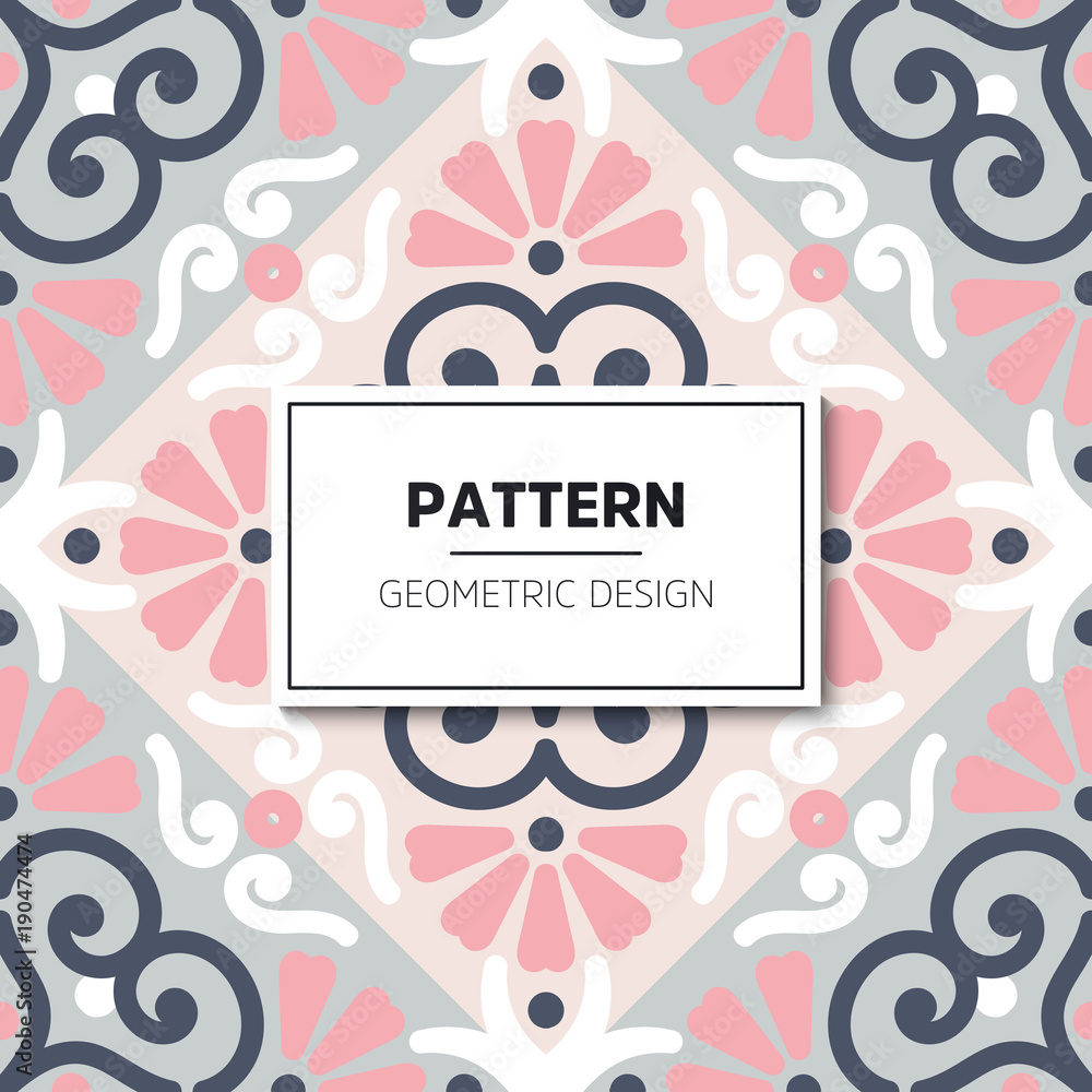 Ethnic floral seamless pattern with mandalas