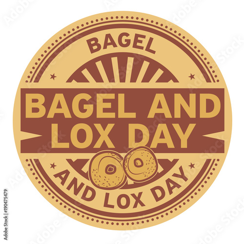 Bagel and Lox Day rubber stamp