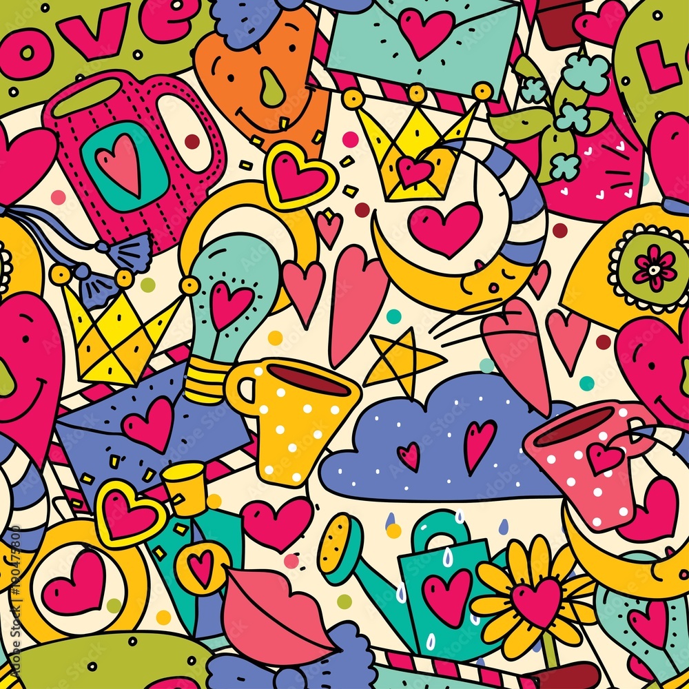 Cute love seamless pattern. Cute love seamless pattern.