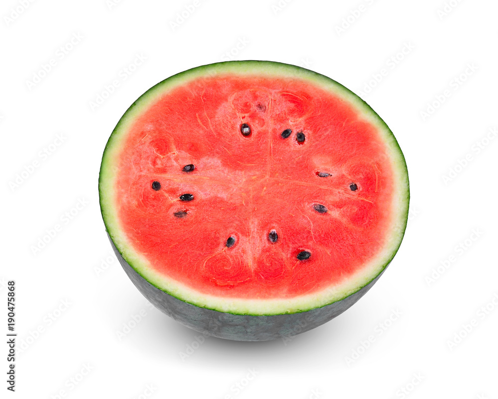 half of fresh watermelon isolated on white background half of fresh watermelon isolated on white background
