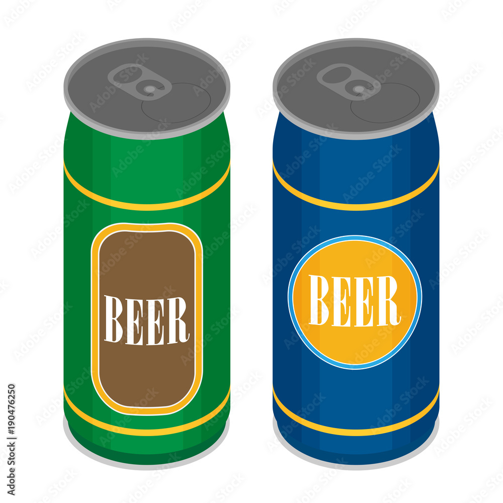 Vector beer can flat style icon Vector beer can flat style icon
