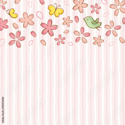 手書き風の桜のフレーム素材