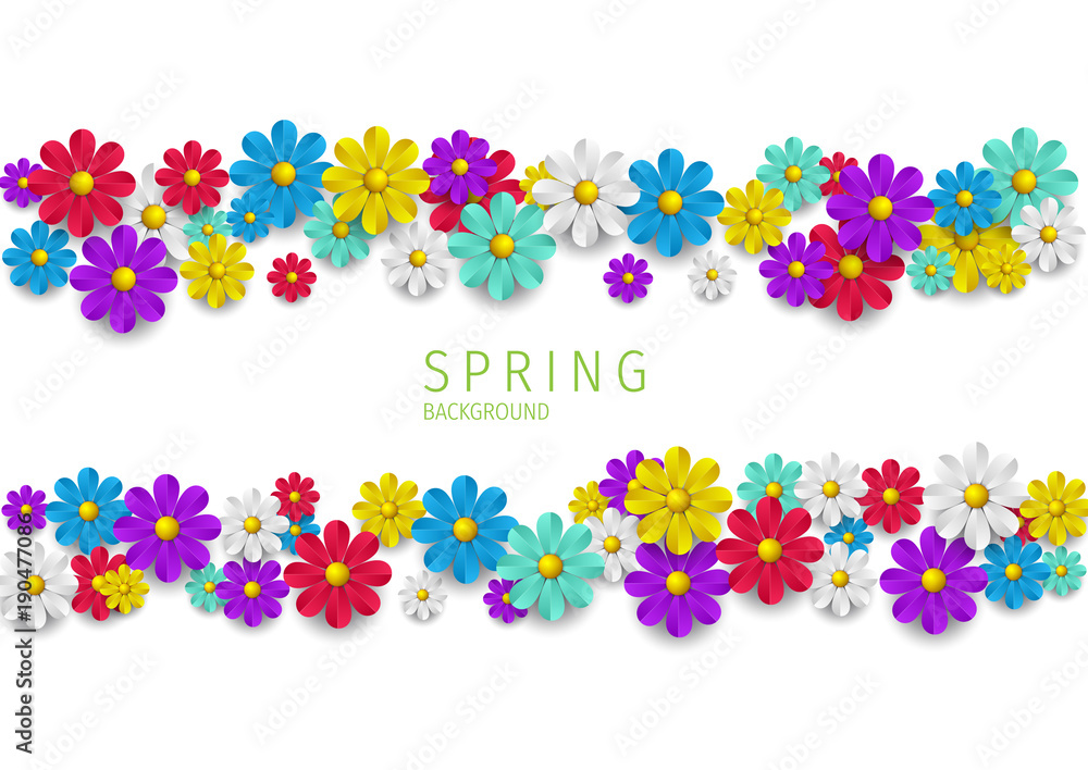 Hello spring. Spring Background. Spring design background with abstract beautiful colorful flower. Vector illustration. Wallpaper. flyers, posters, brochure, voucher discount.