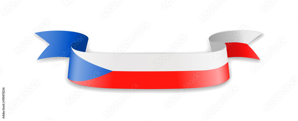 Czech Republic flag in the form of wave ribbon. Czech Republic flag in the form of wave ribbon.