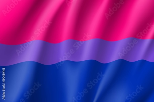 Bisexual canvas movement lgbt, realistic banner. Flag of sexual minorities, gays and lesbians. Vector illustration of a colorful sign photo