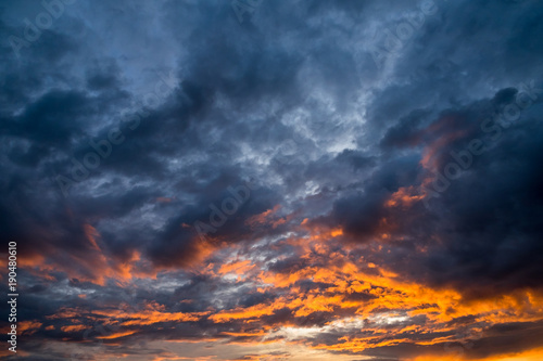 colorful dramatic sky with cloud at sunset © max_play