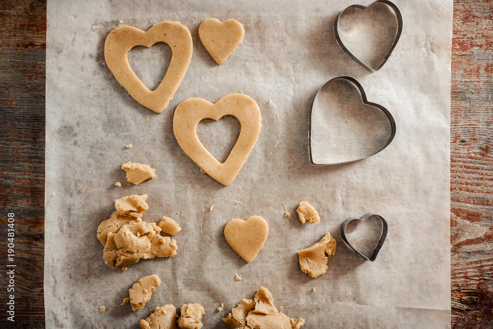 The process of making homemade cookies.