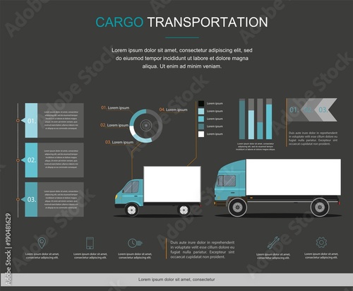 Cargo Logistics service infographic design. Business infographic with transport	