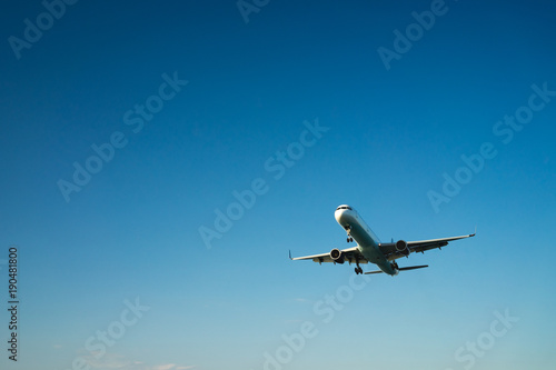 airplane on a blue background