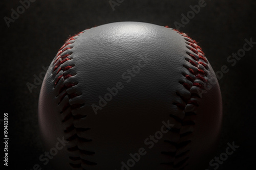 Obraz w ramie Baseball on black background.