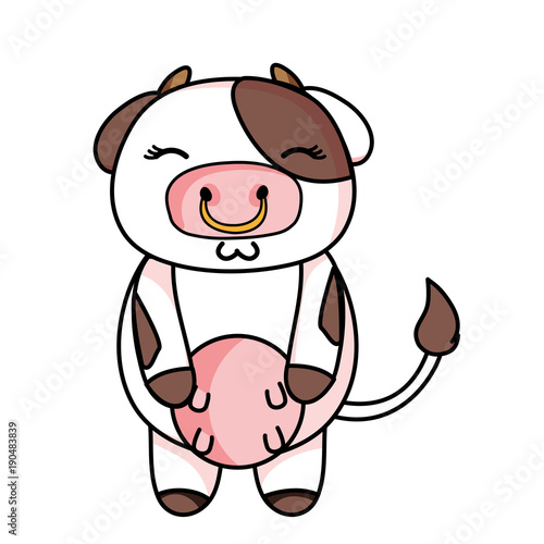 cute and shy cow wild animal