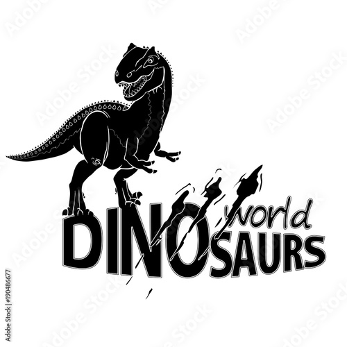 Logo World of Dinosaurs. Vector illustration.