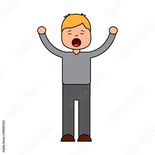 man screaming icon image vector illustration design 