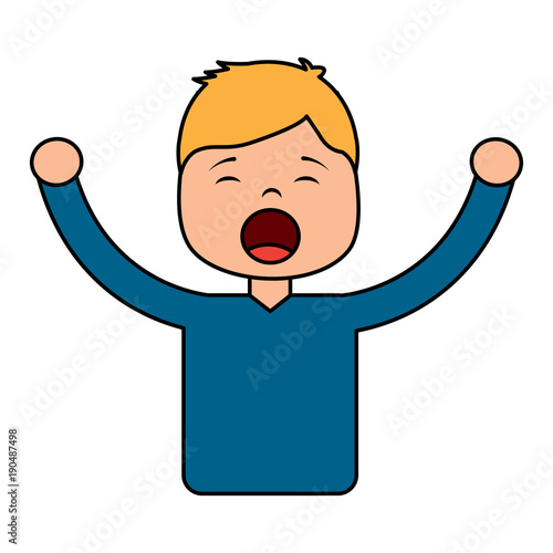 man screaming icon image vector illustration design 