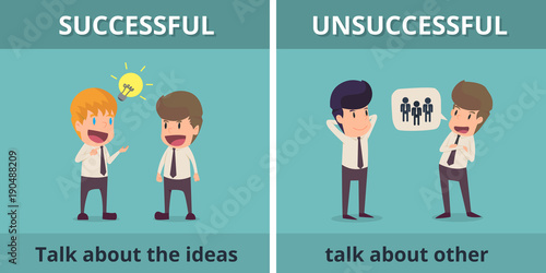  Businessman successful and Businessman unsuccessful.Cartoon of business,employee successful and unsuccessful is the concept of the man characters business,background,infographic. vector illustration