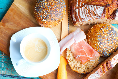 Wallpaper Mural Coffee ham and bread. Torontodigital.ca