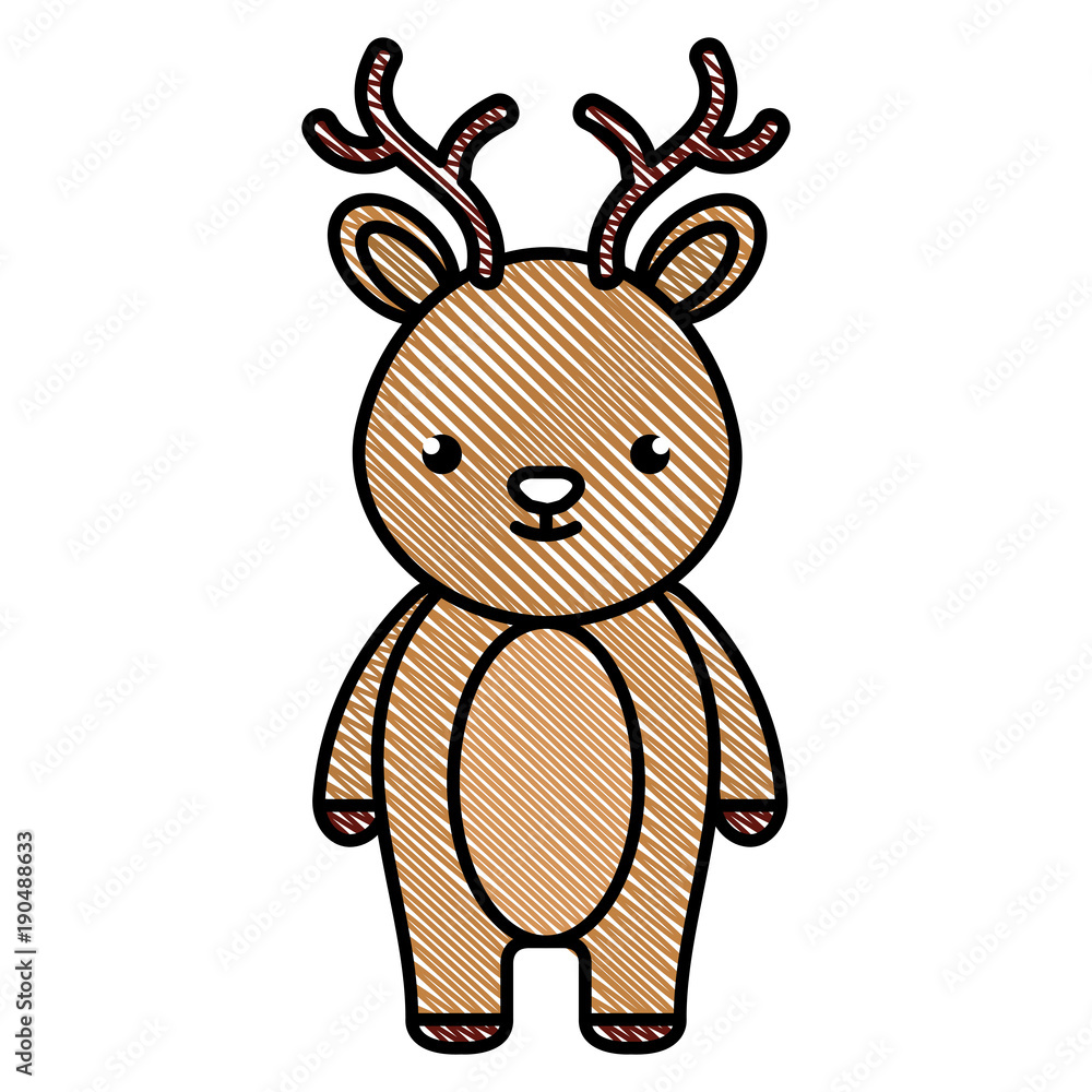 Fototapeta premium cute and tender reindeer character vector illustration design