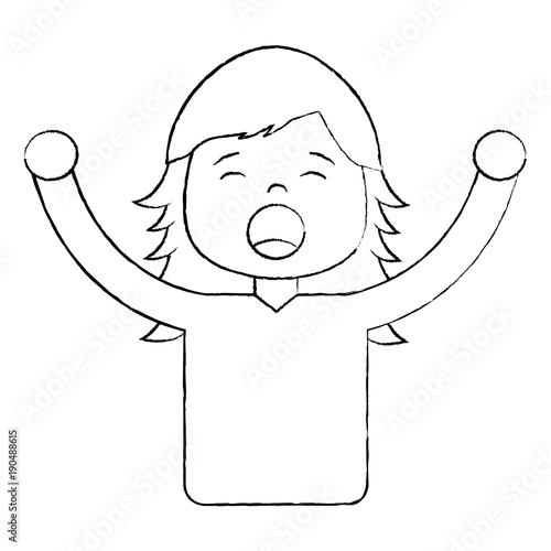 woman screaming icon image vector illustration design 