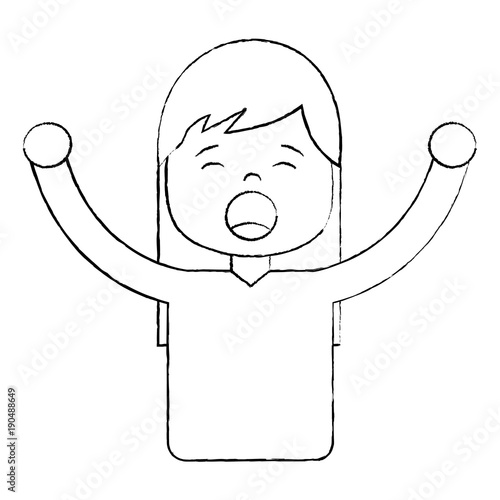 woman screaming icon image vector illustration design 