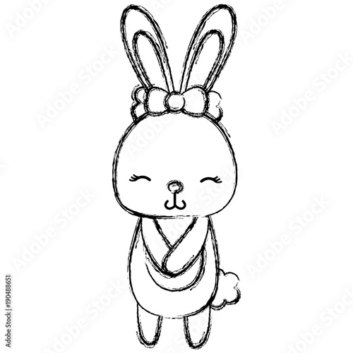 grunge cute and shy rabbit female wild animal