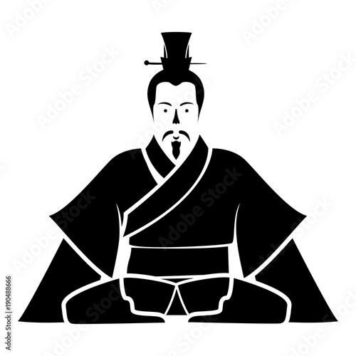 Emperor of China icon black icon flat illustration
