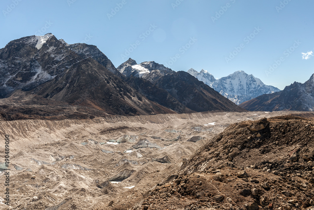 View from the moraine near Lobuche to Lhotse and Nuptse - Nepal, Himalayas