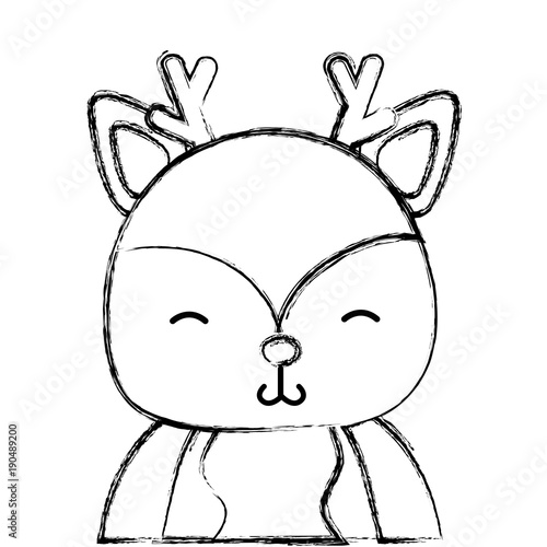 grunge adorable and shy deer wild animal